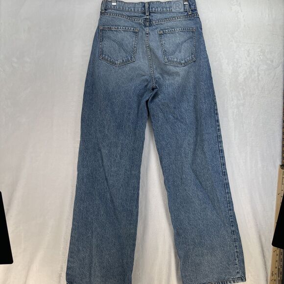 ReVice High Rise Jeans Crossover Waist Wide Leg Women’s Sz 27 Acid Wash Y2k - Picture 10 of 13